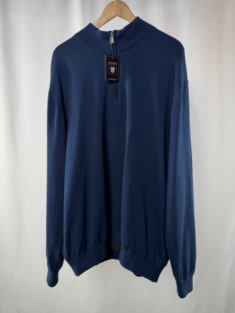 NWT Oxford Golf Rain Lined Quarter Zip Sweater‎ in Navy Blue Size XL